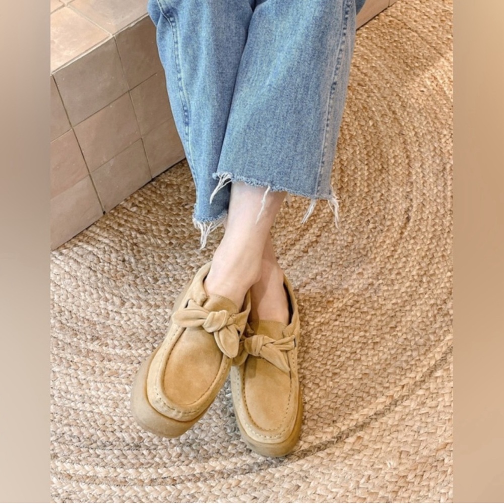 Loeffler Randal Tabitha Suede Platform Loafers size 9.5